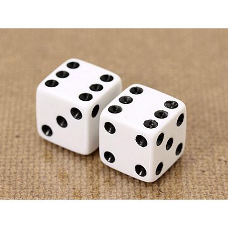 エアバルブキャップ ダイス（サイコロ） 2個セット ホワイト
