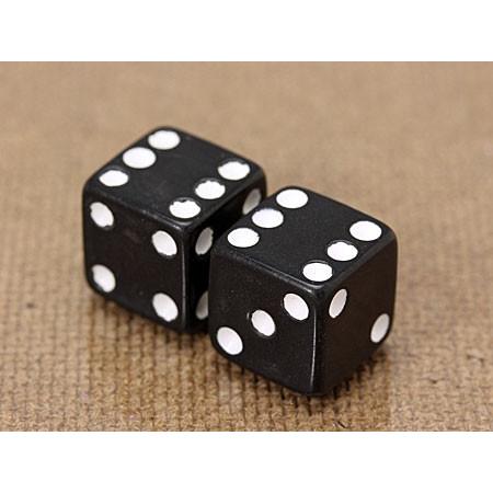 エアバルブキャップ ダイス（サイコロ） 2個セット ブラック