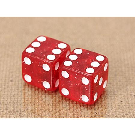 エアバルブキャップ ダイス（サイコロ） 2個セット グリッターレッド