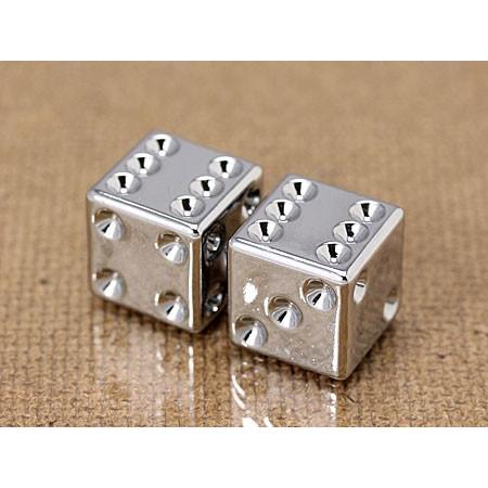 エアバルブキャップ ダイス（サイコロ） 2個セット クローム