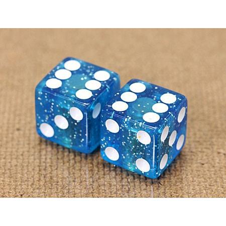 エアバルブキャップ ダイス（サイコロ） 2個セット グリッターブルー