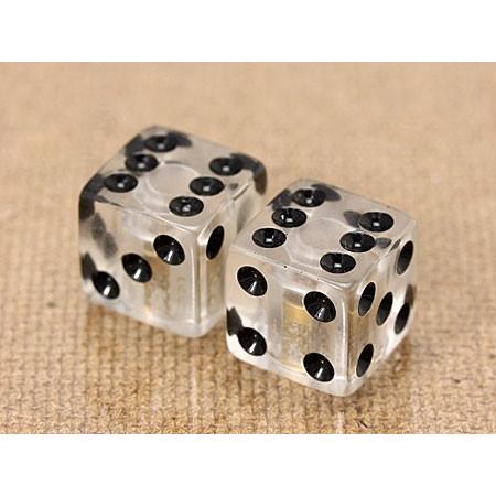 エアバルブキャップ ダイス（サイコロ） 2個セット クリア