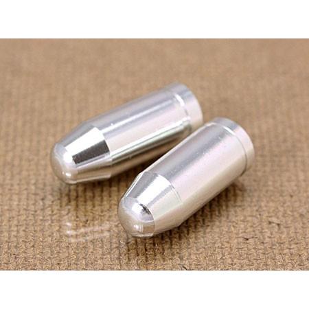 エアバルブキャップ バレット（弾丸） 2個セット シルバー