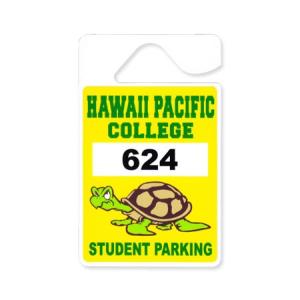 パーキングパーミットタグ ハワイ 雑貨 カー用品 ルームミラー 飾り PARKING PERMIT TAG HAWAII PACIFIC COLLEGE｜planfirst