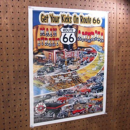 ルート６６（ROUTE66） ポスター Get Your Kicks On Route66