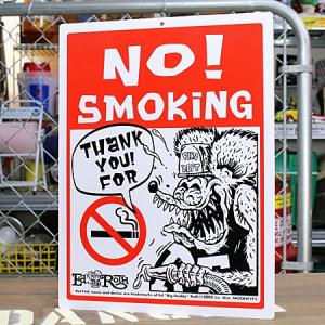 ラットフィンク（RAT FINK） サインプレート（看板） 禁煙（NO SMOKING）＿SP-RA...