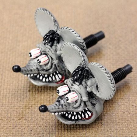 ラットフィンク（RAT FINK） ナンバープレートボルト（ライセンスボルト） 2個セット グレー