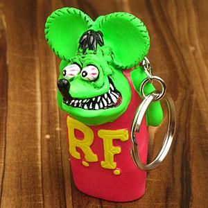 ラットフィンク（RAT FINK） キーホルダー おしゃれ アメリカン メンズ レディース ライターキャップ（キーパー） 蛍光グリーン｜planfirst