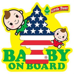 リトルツリー ステッカー 赤ちゃん 乗ってます 車 アメリカン おしゃれ Baby on Board Little Tree BBST001｜planfirst