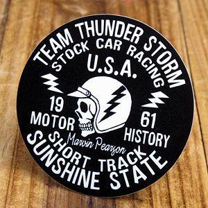 ステッカー 車 アメリカン スカル メキシカン おしゃれ バイク ヘルメット かっこいい オイルショックデザインズ Team Thunder Storm Sc Oss003 Act Sc As1 003 U S Junkyard 通販 Yahoo ショッピング