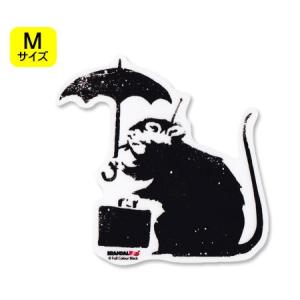 バンクシー ステッカー シール パソコン ウォールステッカー おしゃれ かっこいい スーツケース インテリア 車 Umbrella Rat サイズM