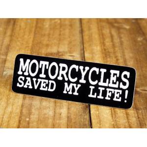 ステッカー ヘルメット 車 アメリカン おしゃれ バイク かっこいい MOTORCYCLES SAVED MY LIFE! バイクがオレの人生を救ってくれた！ メール便OK＿SC-233-GEN