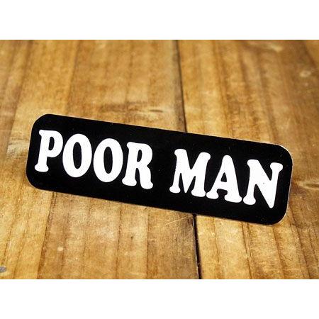 ステッカー ヘルメット 車 アメリカン おしゃれ バイク かっこいい POOR MAN 貧乏男