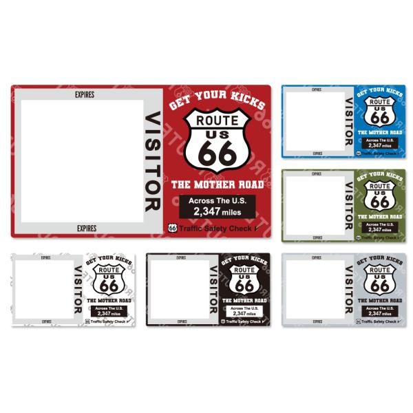 ルート６６ ステッカー 車 車検シール 車検ステッカー アメリカン おしゃれ かっこいい INSPE...