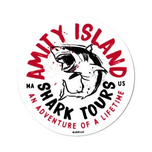 ジョーズ ステッカー アメリカン スマホ 映画 おしゃれ かっこいい 怖い 車 バイク アメリカン雑貨 JAWS AMITY ISLAND SHARK TOURS｜planfirst