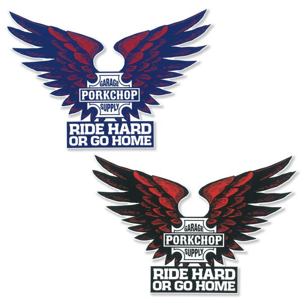 ポークチョップ ステッカー アメリカン 車 アウトドア かっこいい おしゃれ バイク カーステッカー...