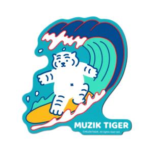 ムジークタイガー MUZIKTIGER ステッカー かわいい おしゃれ トラ キャラクター 韓国 ダイカットステッカー サーフィン｜planfirst