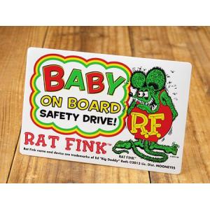 ラットフィンク ステッカー BABY IN CAR 車 アメリカン キャラクター おしゃれ かっこいい ホットロッド 赤ちゃん 乗ってます｜planfirst