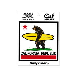 カリフォルニアリパブリック ステッカー アメリカン 車 バイク おしゃれ かっこいい Swapmeet Cal STICKER California Republic サーフベア｜planfirst