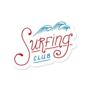 ステッカー サーフィン アメリカン 車 アウトドア スーツケース おしゃれ かっこいい レトロ バイク 海 SURFS UP DECAL 波 SURFING CLUB｜planfirst