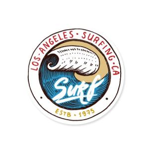 ステッカー サーフィン アメリカン 車 アウトドア スーツケース おしゃれ かっこいい レトロ バイク SURFS UP DECAL LOS ANGELES SURFING｜planfirst