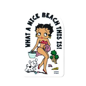 ベティ・ブープ ステッカー おしゃれ かわいい キャラクター アメリカ ハワイアン 車 バイク BETTY BOOP WHAT A NICE BEACH｜planfirst