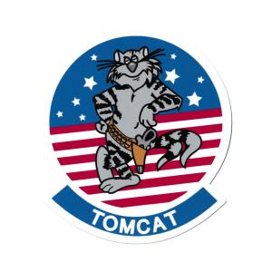 トムキャット ステッカー ミリタリー アメリカン おしゃれ かっこいい 車 バイク US NAVY アメリカ海軍 TOMCAT ホワイト｜planfirst
