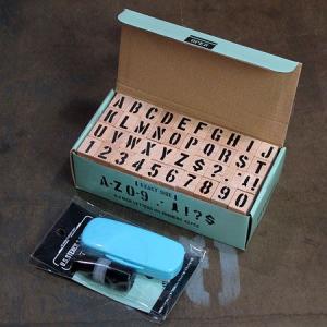 ステンシルアルファベットスタンプ 42Pセット 専用インキ付き