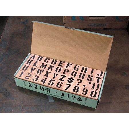 ステンシルアルファベットスタンプ 42Pセット サイズL