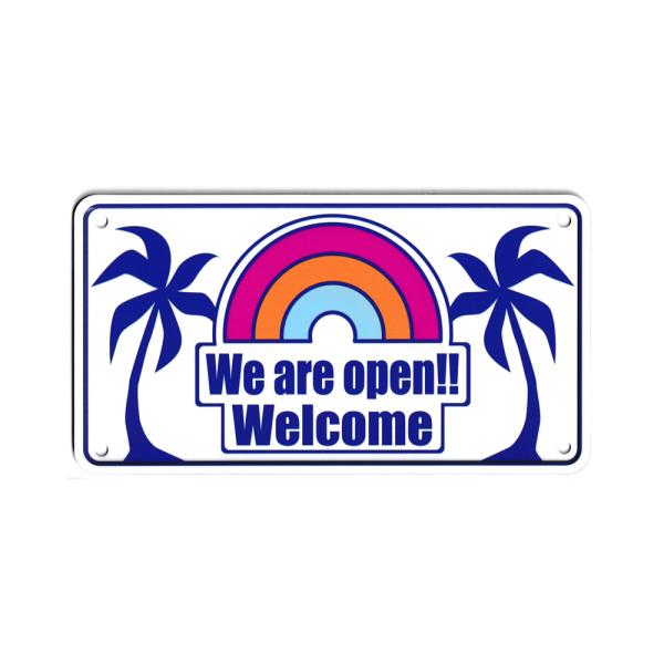 ハワイアン サインプレート サインボード ウエルカム Welcome オープン OPEN 看板 案内...