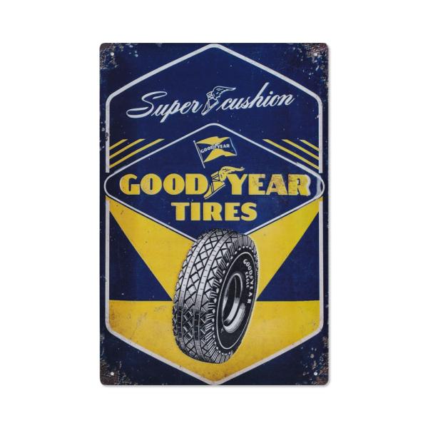 グッドイヤー GOODYEAR ブリキ看板 サインプレート サインボード インテリア レトロ おしゃ...