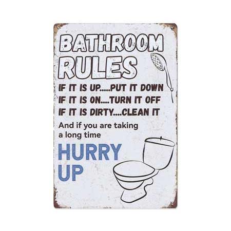 トイレのルール ブリキ看板 サインプレート おしゃれ 面白い アンティーク レトロ かっこいい サイ...