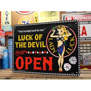 レディラック プラスチック サインプレート OPEN : アメリカン雑貨の