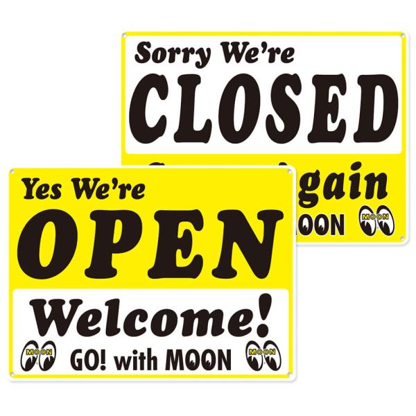 ムーンアイズ サインプレート アメリカン OPEN CLOSED サインボード 看板 インテリア 雑...