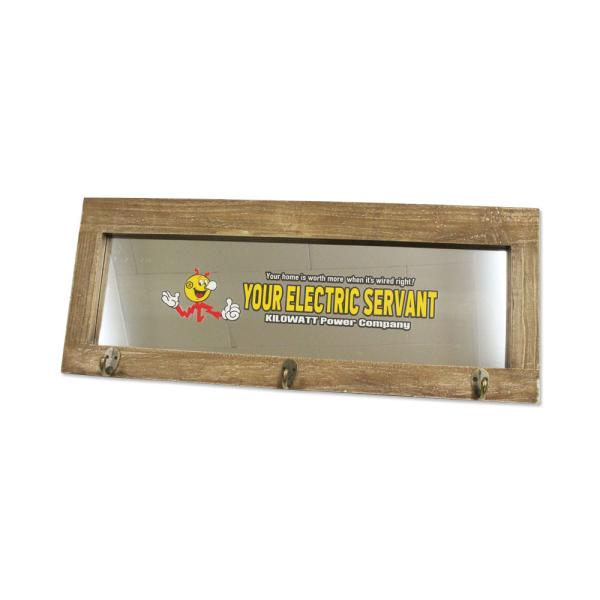 ウッドミラーフックボード 壁掛けフック ハンガー フック 壁 パブミラー 鏡 木製 おしゃれ レトロ...