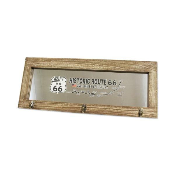 ウッドミラーフックボード 壁掛けフック ハンガー フック 壁 パブミラー 鏡 おしゃれ レトロ ビン...