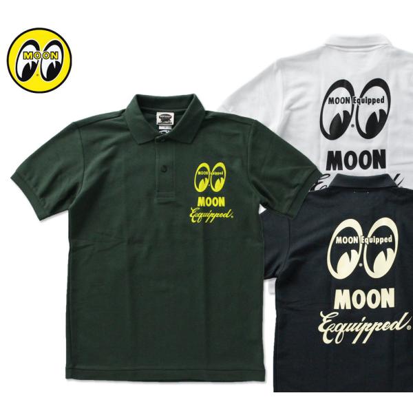 ムーンアイズ ポロシャツ メンズ 半袖 アメカジ おしゃれ かっこいい ホットロッド レーシング モ...