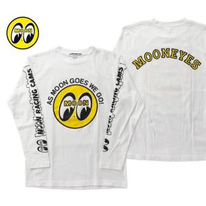 ムーンアイズ Tシャツ メンズ 長袖 アメカジ おしゃれ かっこいい ホットロッド レーシング モーター MOONEYES MOON Eyeball ロングスリーブ Tシャツ｜planfirst