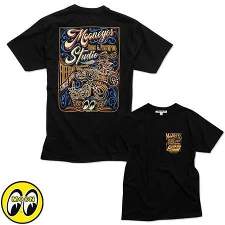 ムーンアイズ Tシャツ メンズ アメカジ おしゃれ かっこいい ピンストライプ 車 バイク ホットロ...