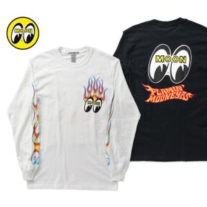 MOONEYES XXLサイズ Flamin' MOONEYES ロング スリーブ Tシャツ