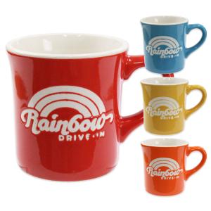 レインボードライブイン マグカップ おしゃれ 陶器 ハワイ 雑貨 かわいい アメリカ アメリカン雑貨 RAINBOW DRIVE-IN オリジナルロゴ｜planfirst
