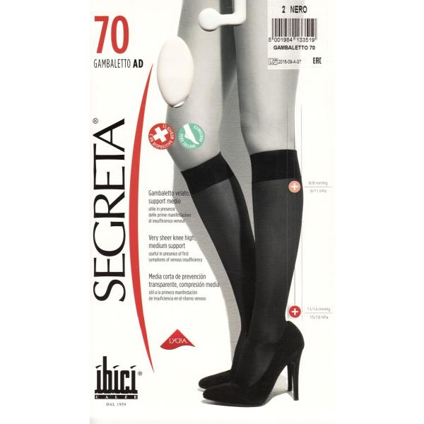 （ibici）イビチ　着圧　ハイソックス　SEGRETA70 GAMBALETTO　イタリア製ニーハ...