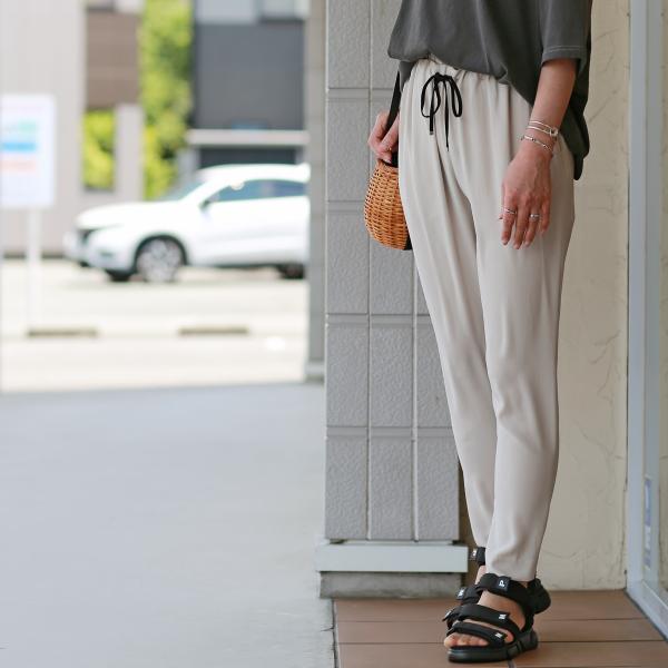 IPSE(イプセ)ジョーゼット テーパード パンツ