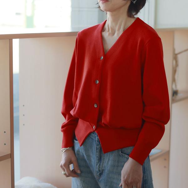 LOWER（ローヴァー）ウール Vネック カーディガン