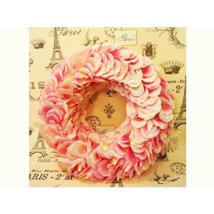 ピンク　ローズ　ペタル　リース