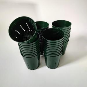 【プラ鉢】2.8号サイズのスリット鉢 40個 モスグリーン色 植え替え ポット 植木鉢｜plant-brothers
