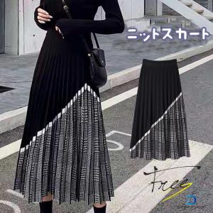 ニットスカート レディース プリーツスカート ニ...の商品画像