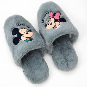 スリッパ ディズニー ミッキー&ミニー グレー...の詳細画像3