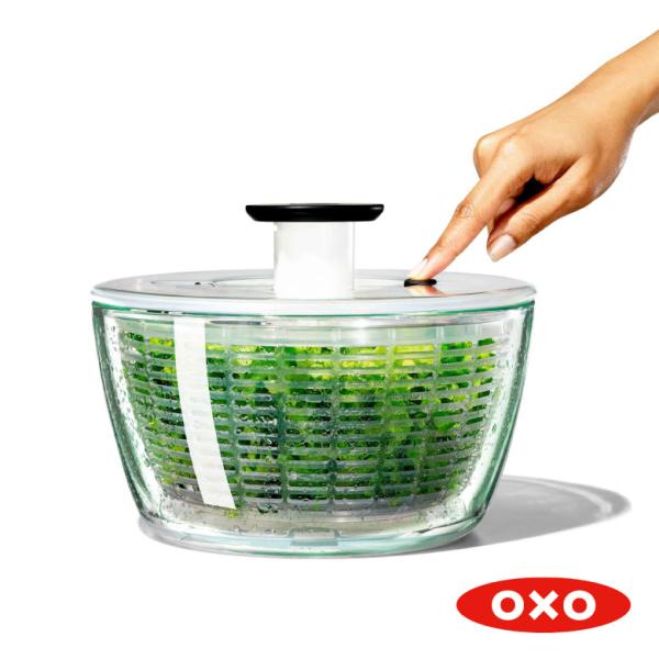 OXO サラダスピナー ガラスサラダスピナー 11262700 国内正規品 野菜 サラダ 水切り 手...