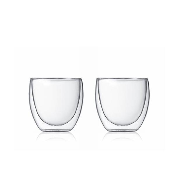 bodum ボダム パヴィーナ 4557-10 ダブルウォールグラス 80ml クリア 2個セット ...